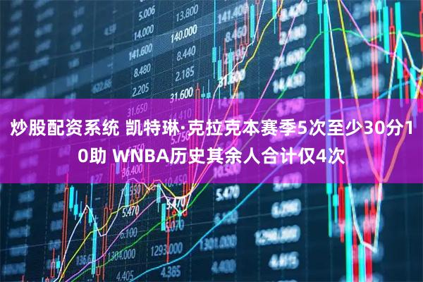 炒股配资系统 凯特琳·克拉克本赛季5次至少30分10助 WNBA历史其余人合计仅4次